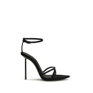 LE SILLA Black Silk Stiletto Heel Women's Sandals